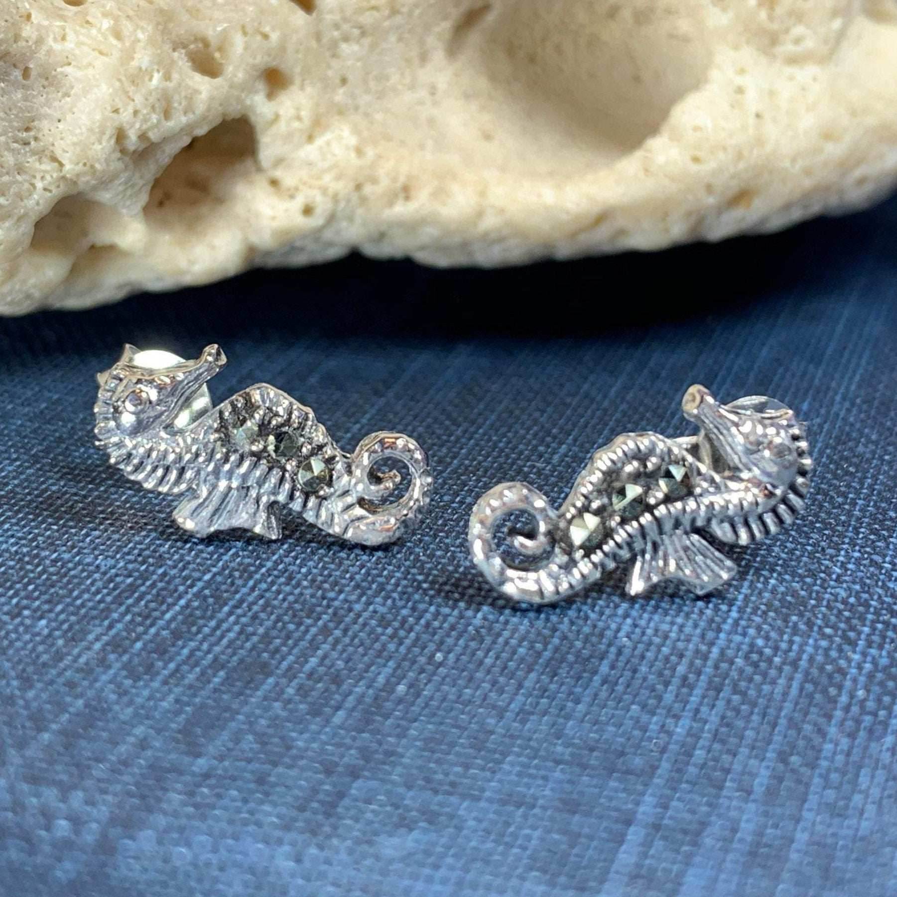 Seahorse Marcasite Earrings - 