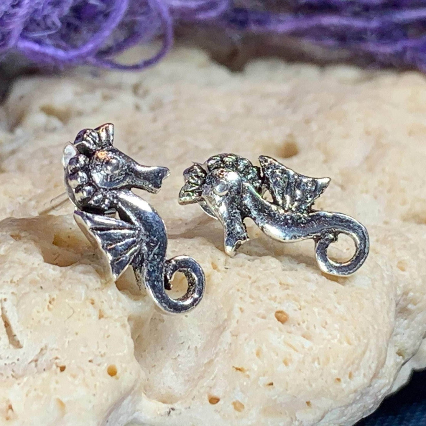 Happy Seahorse Post Earrings - 