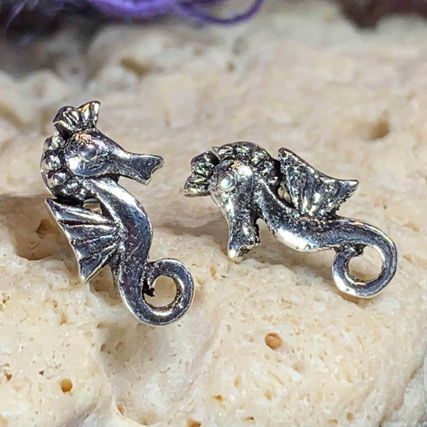 Happy Seahorse Post Earrings - 