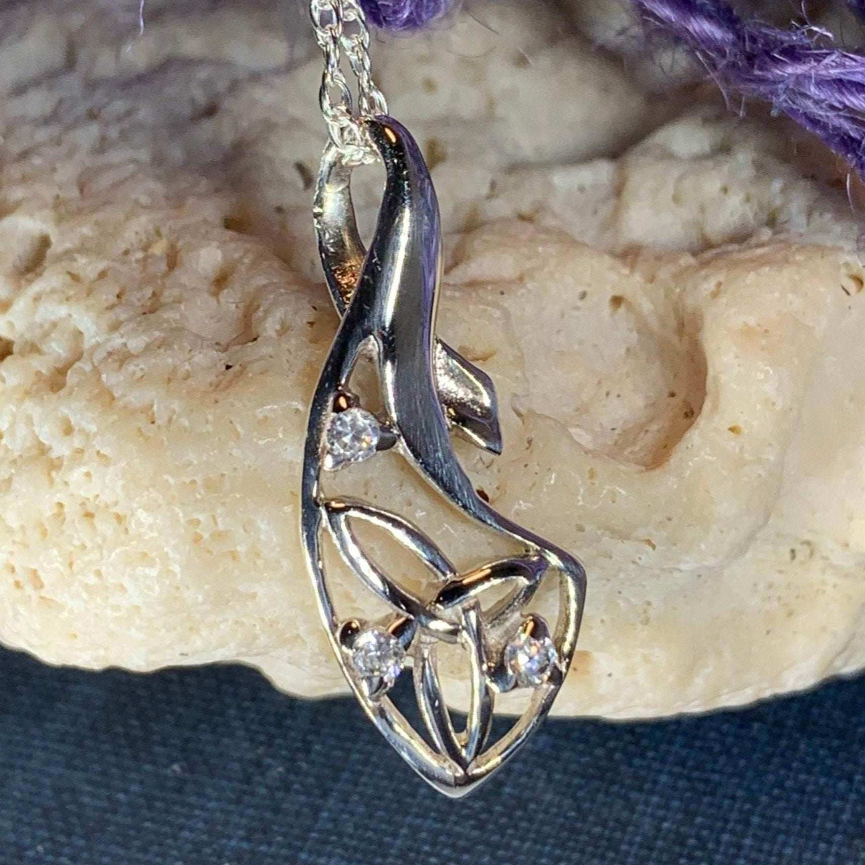 Zirconia Trinity Knot Necklace - 