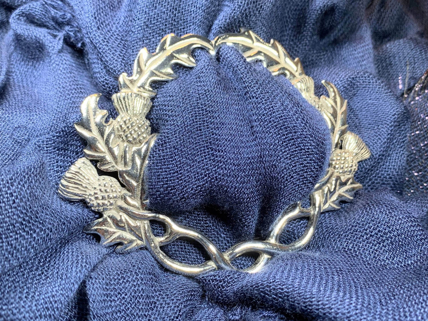 Scottish Thistle Pewter Scarf Ring - 