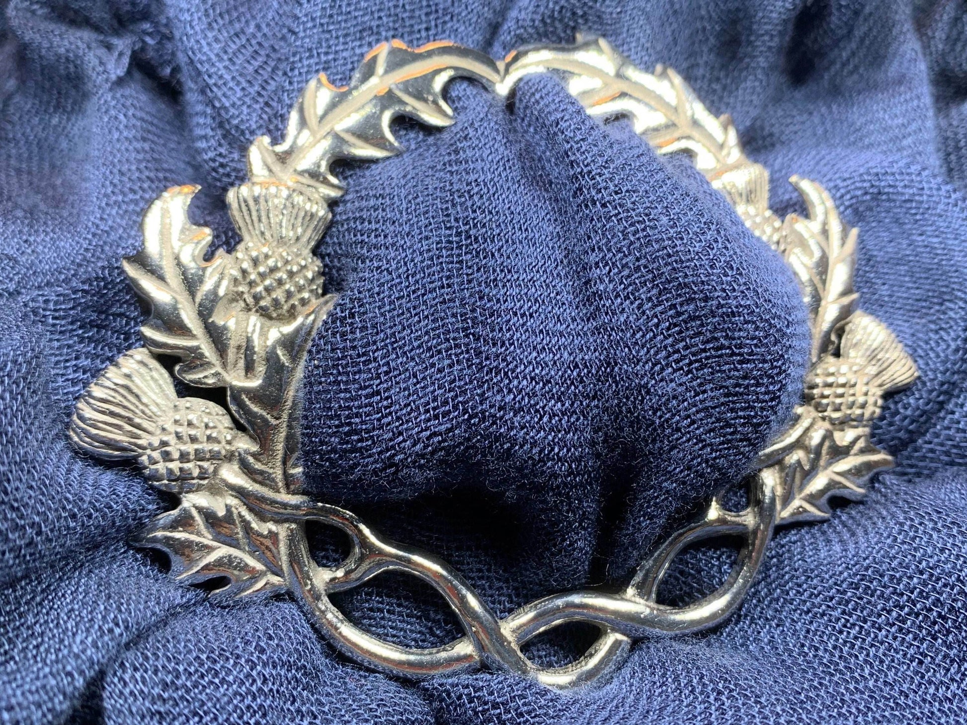 Scottish Thistle Pewter Scarf Ring - 