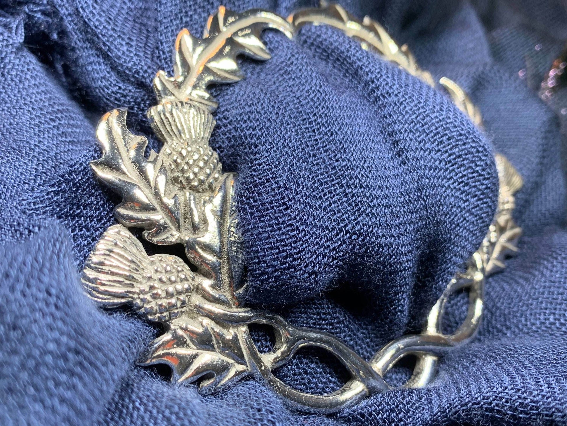 Scottish Thistle Pewter Scarf Ring - 