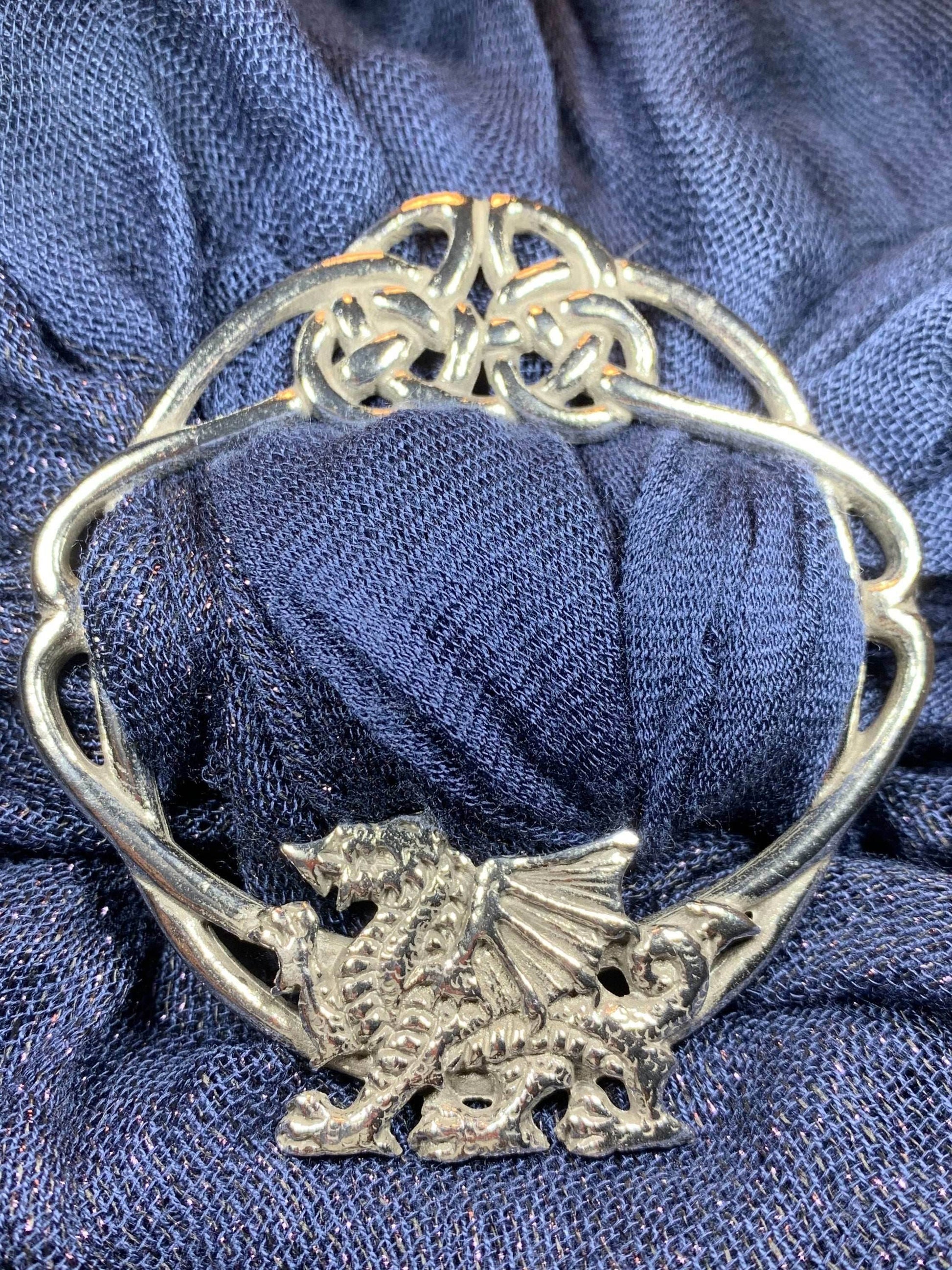 Pewter Welsh Dragon Scarf Ring - 