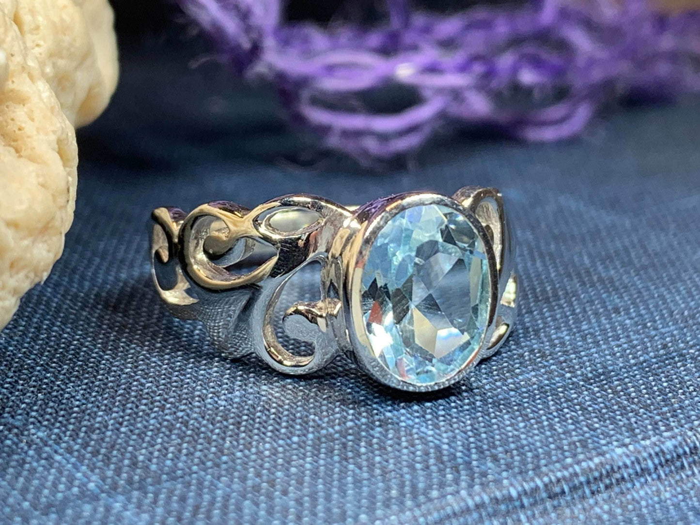 Celtic Filigree Ring - 6 1/2 / Garnet