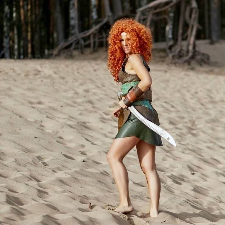 Women's Amazon leather costume - Only tunic / XXS