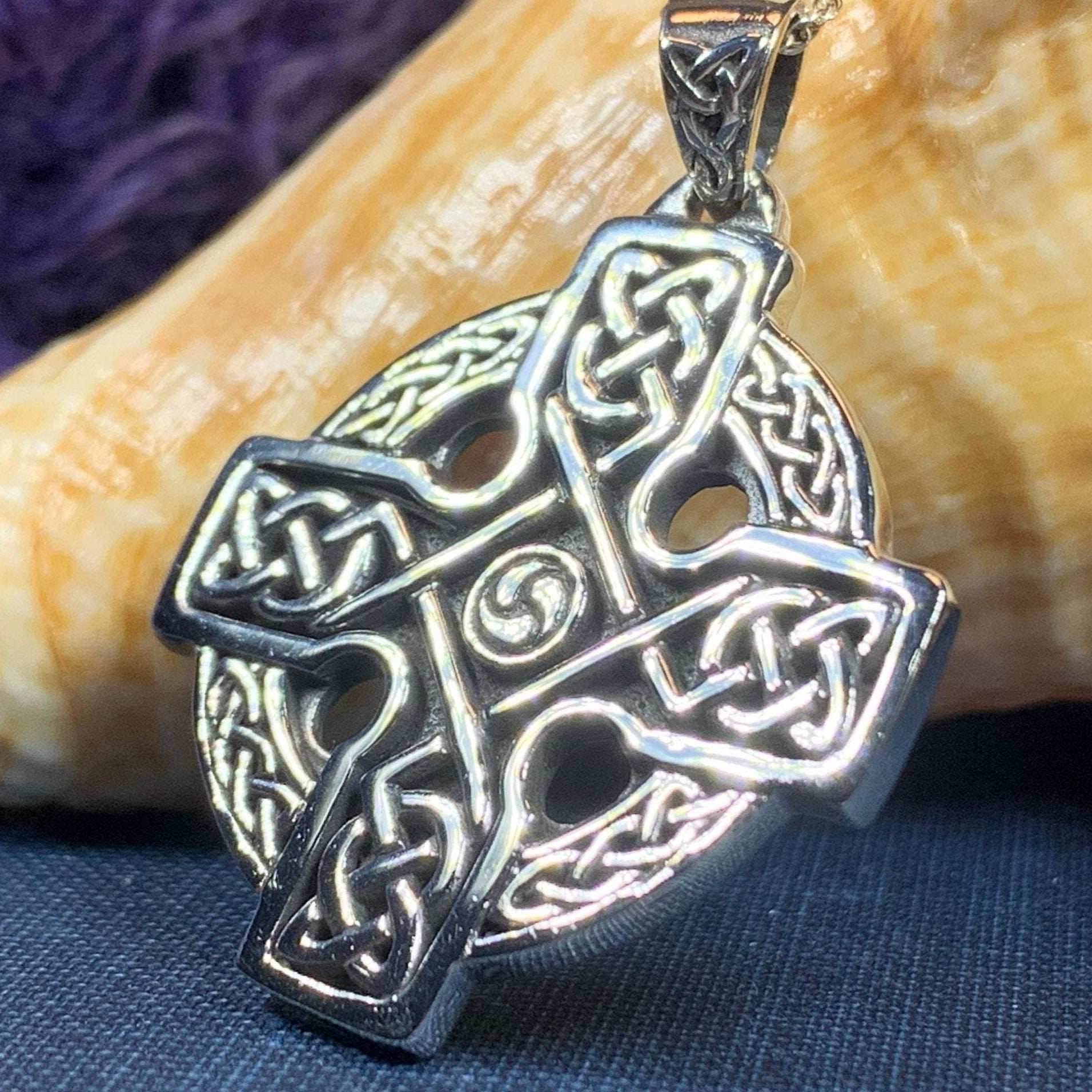 Lyre Celtic Cross Necklace - 18