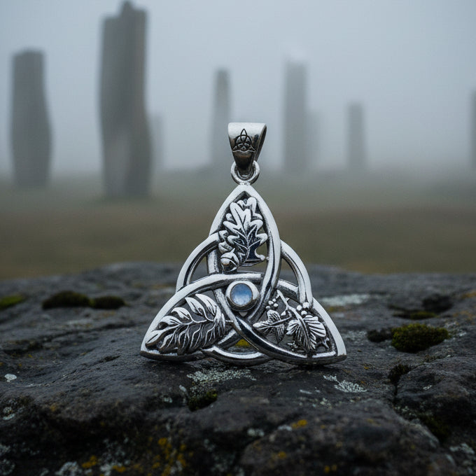 Oak Ash Thorn Trinity Knot Necklace