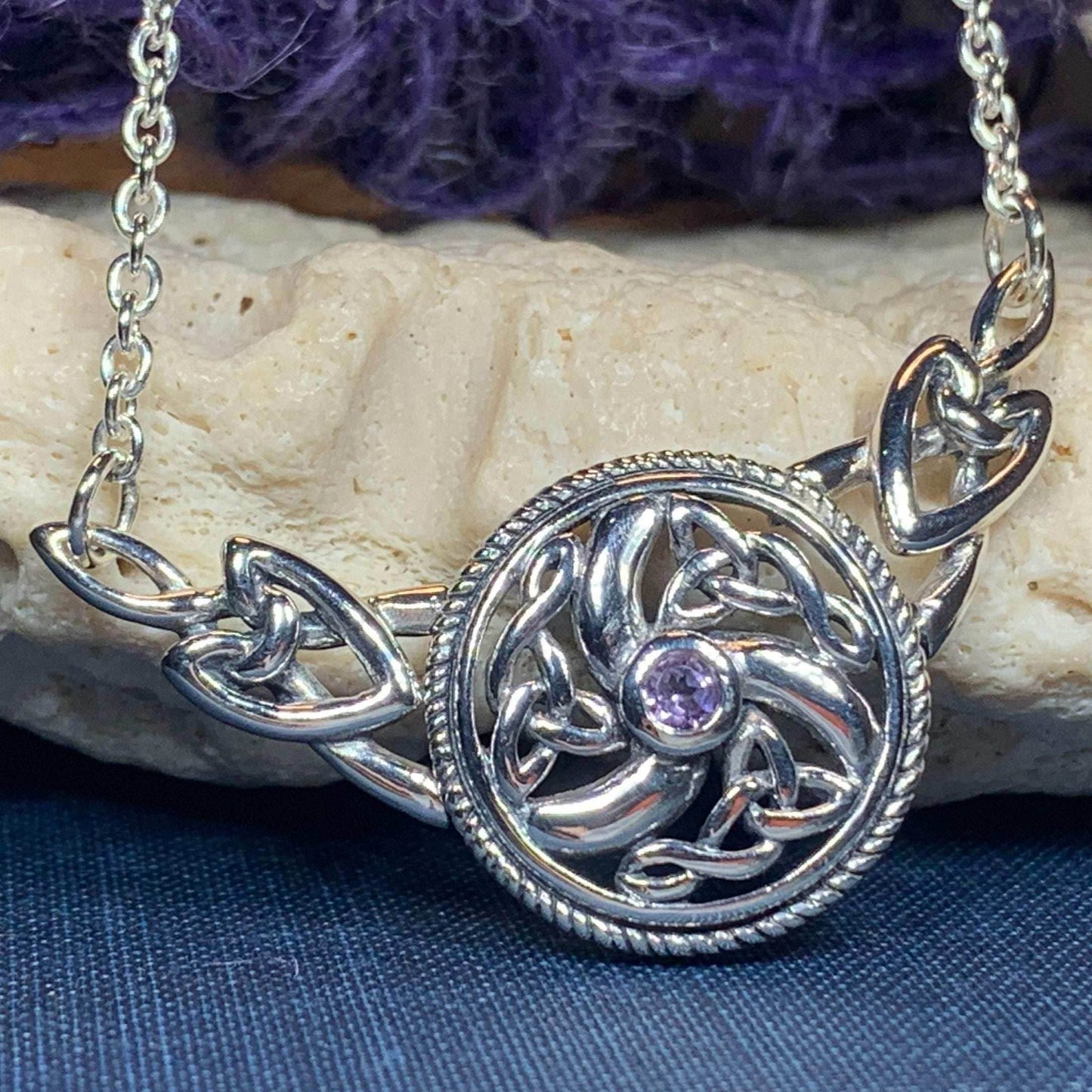 Celtic Wheel of Life Necklace - Amethyst