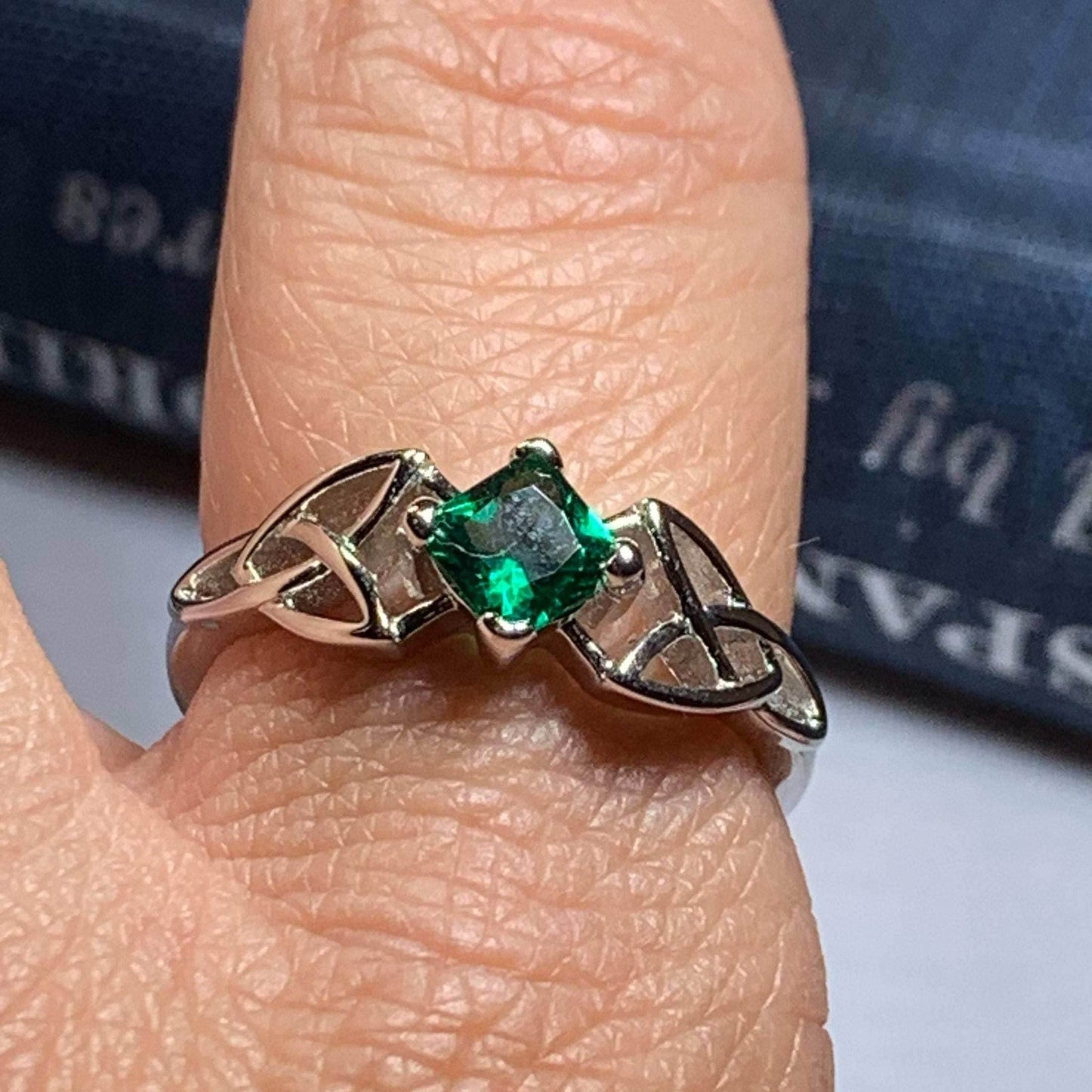 Sylvia Trinity Knot Ring - 4 / Blue Sapphire