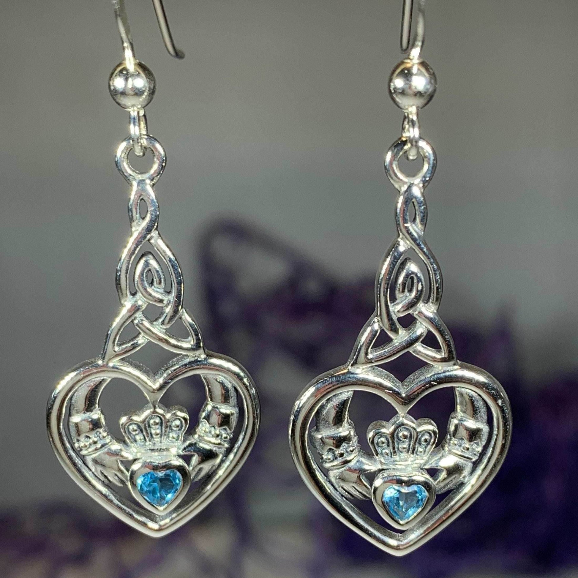 Careena Claddagh Earrings - Amethyst