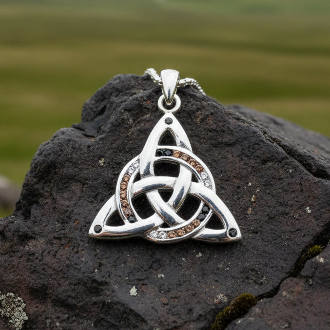 Ombre Trinity Knot Necklace
