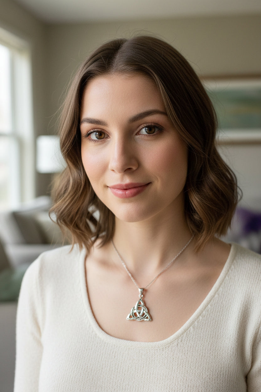 Ombre Trinity Knot Necklace