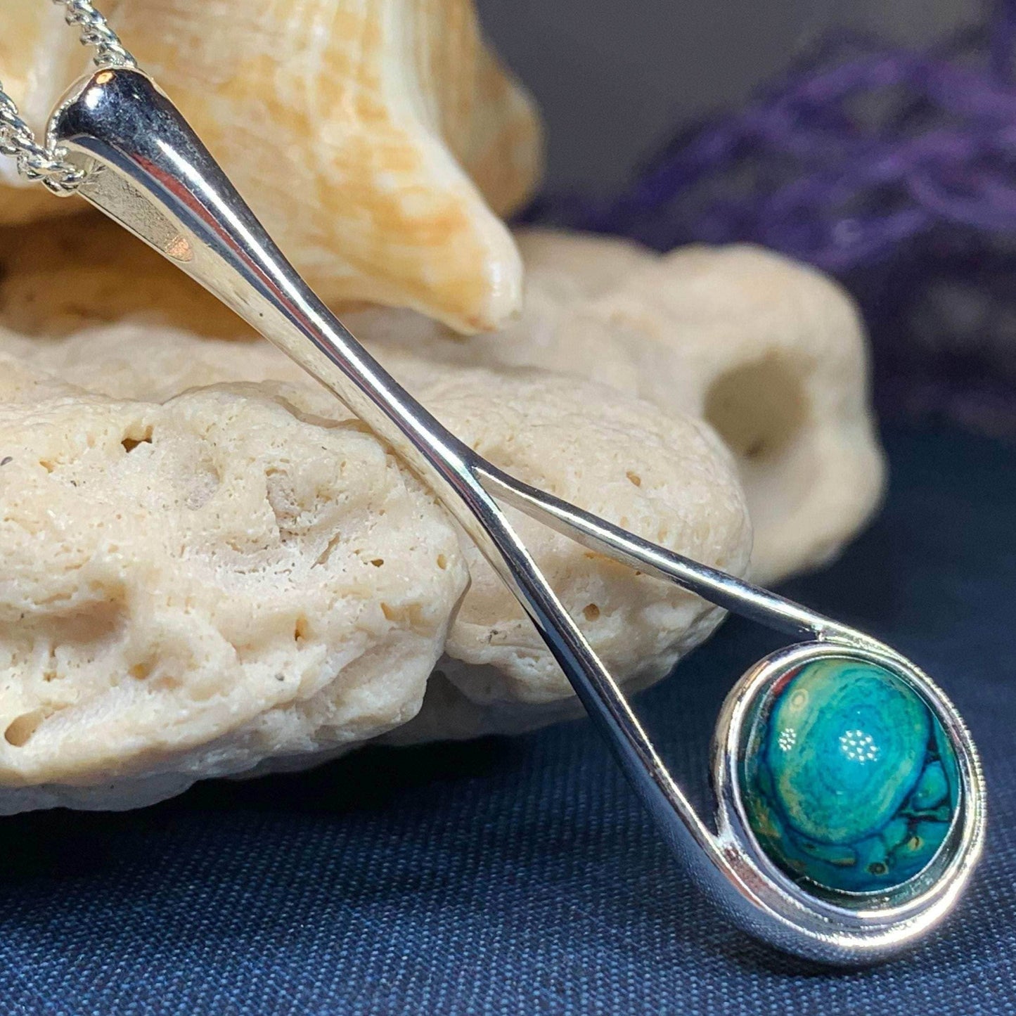 Scottish Raindrop Heathergems Necklace - Green