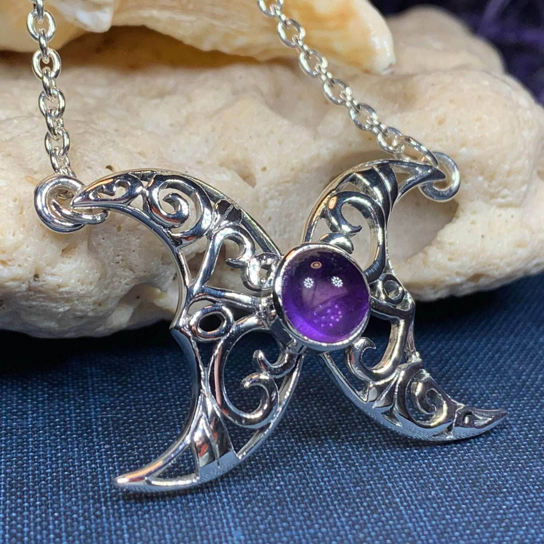 Morgana Moon Necklace - Amethyst