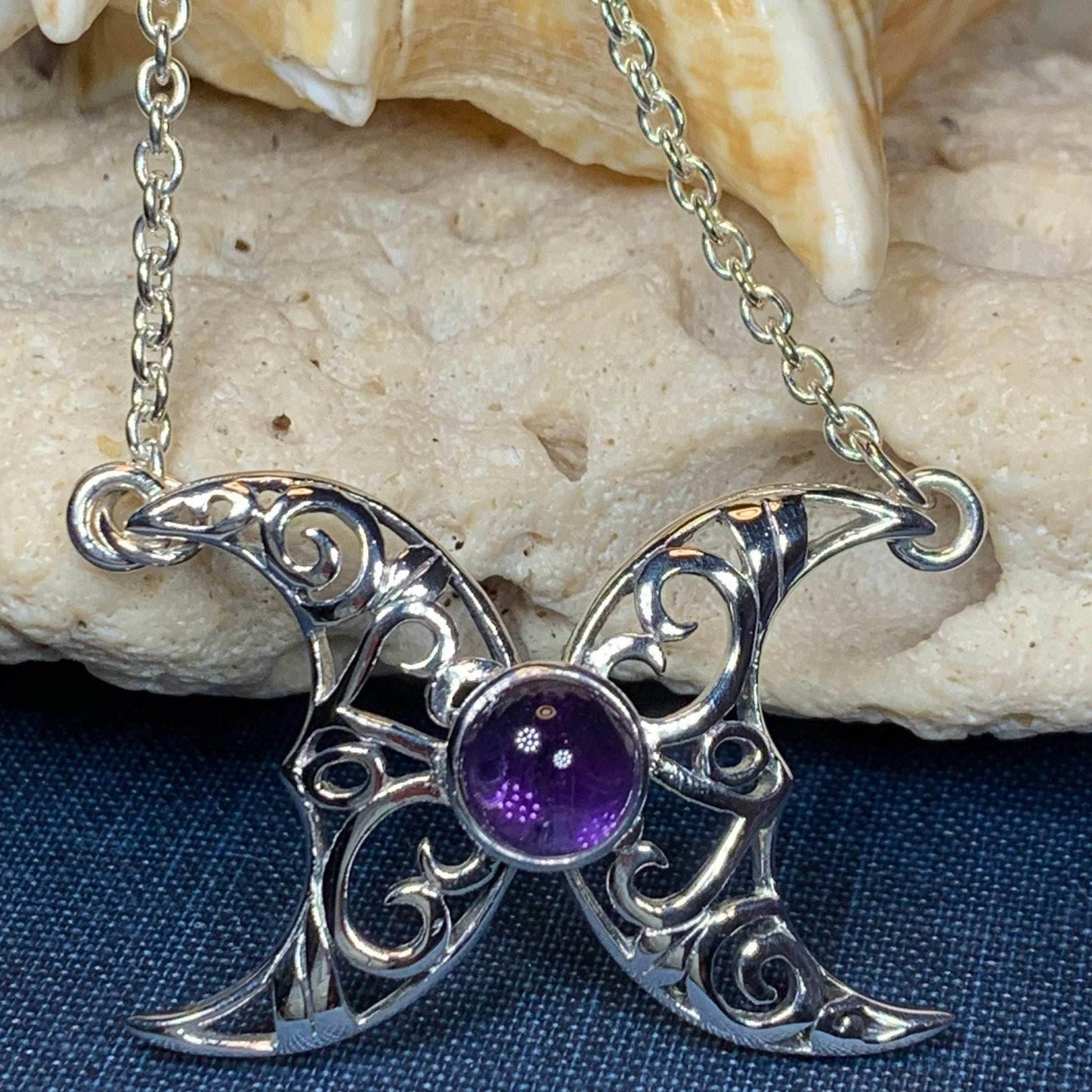 Morgana Moon Necklace - Amethyst
