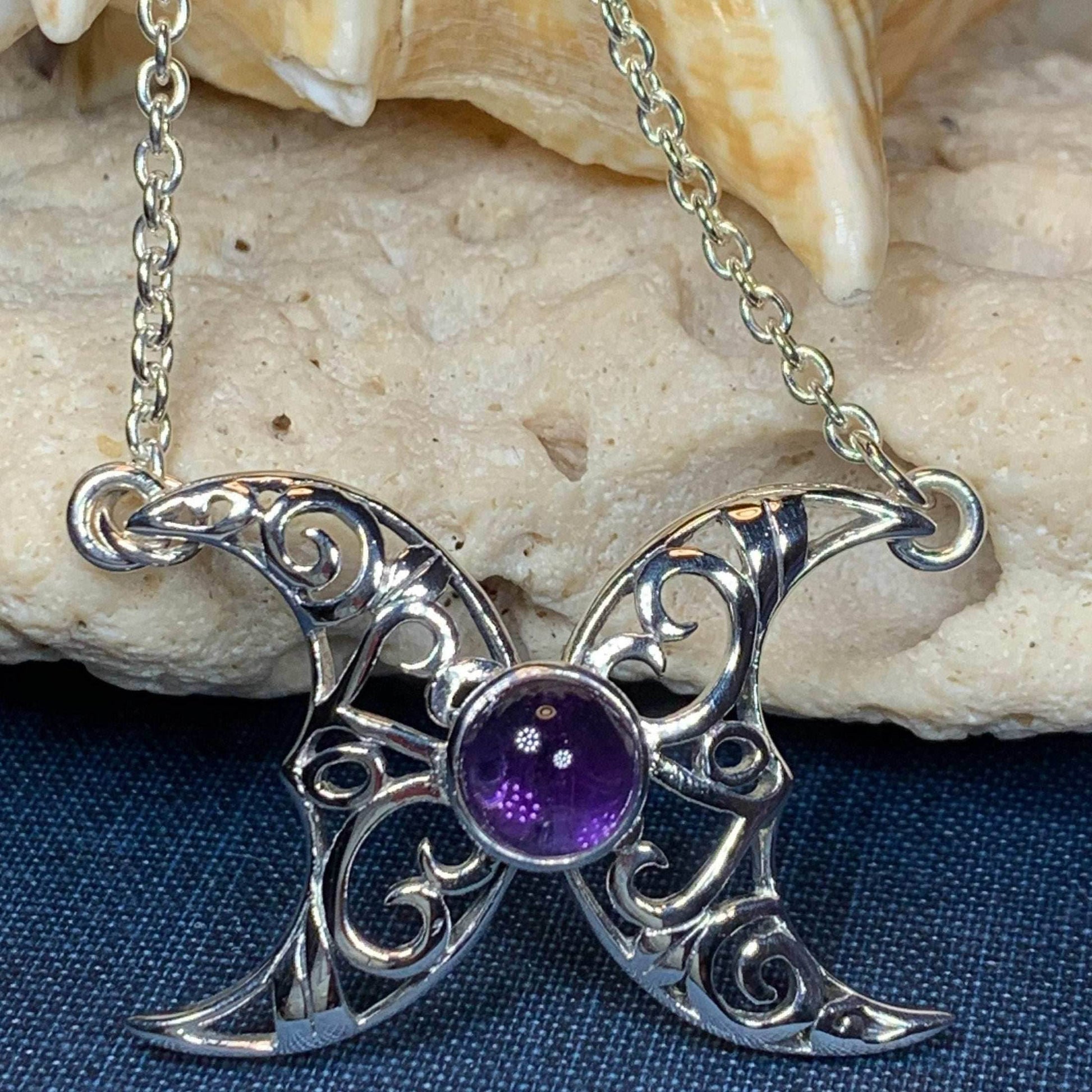 Morgana Moon Necklace - Amethyst