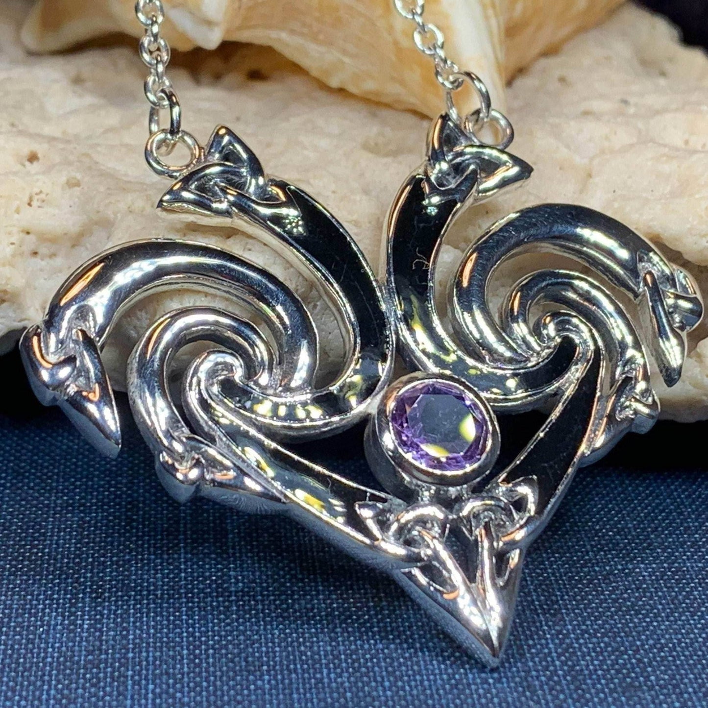 Marsaili Trinity Knot Necklace - Amethyst