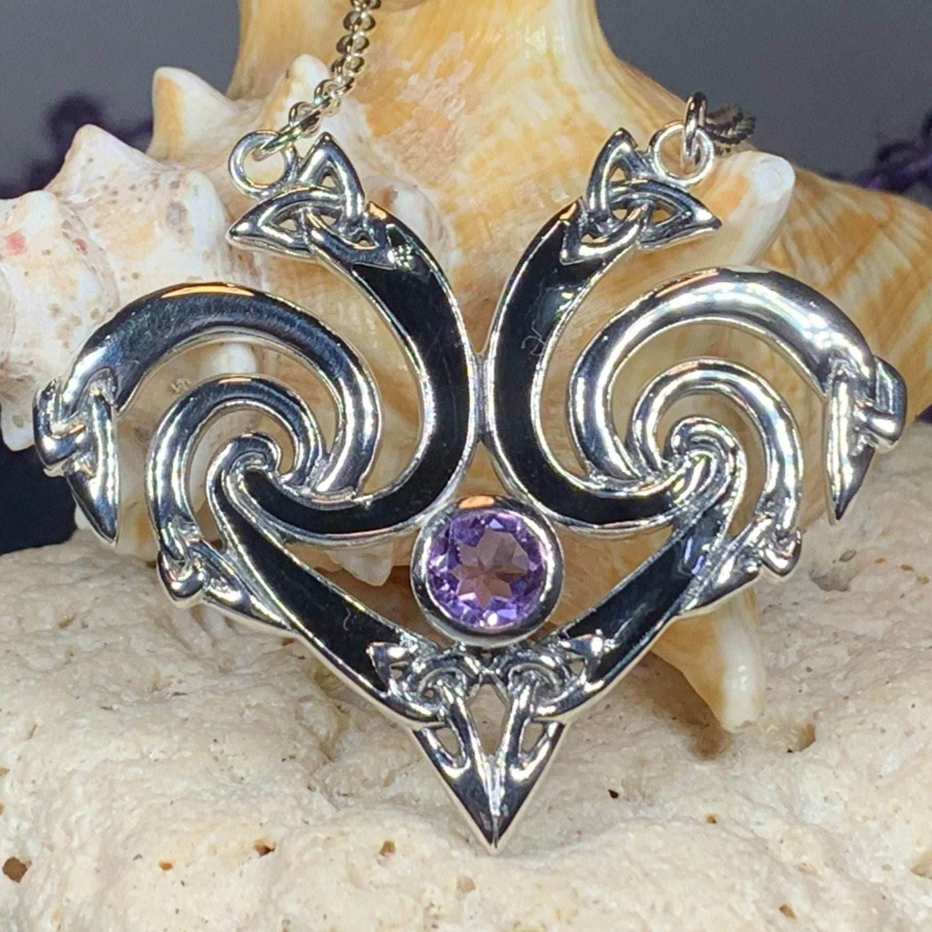 Marsaili Trinity Knot Necklace - Amethyst