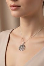 Wheel of Life Trinity Knot Necklace