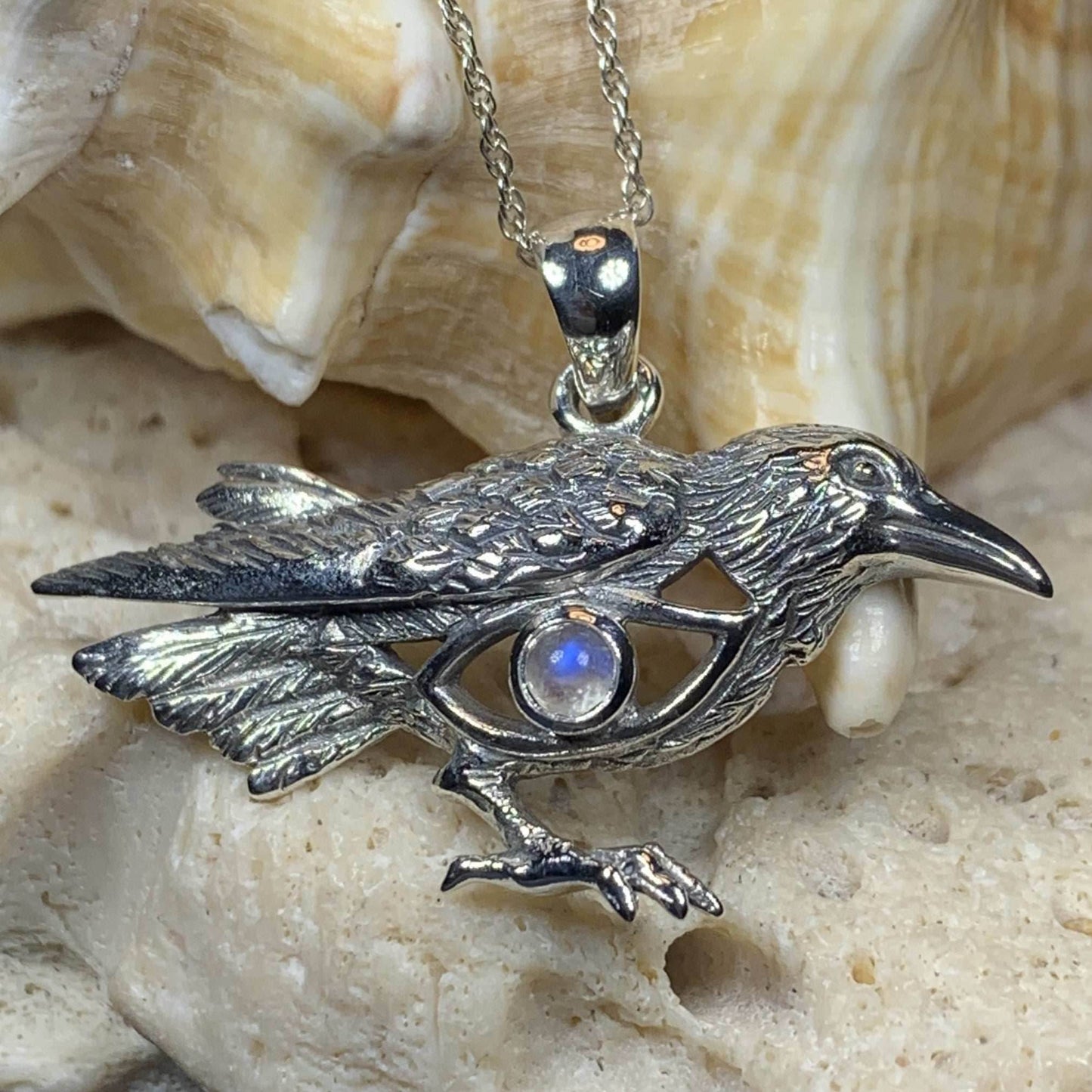 Rona Raven Necklace - 18 / Moonstone
