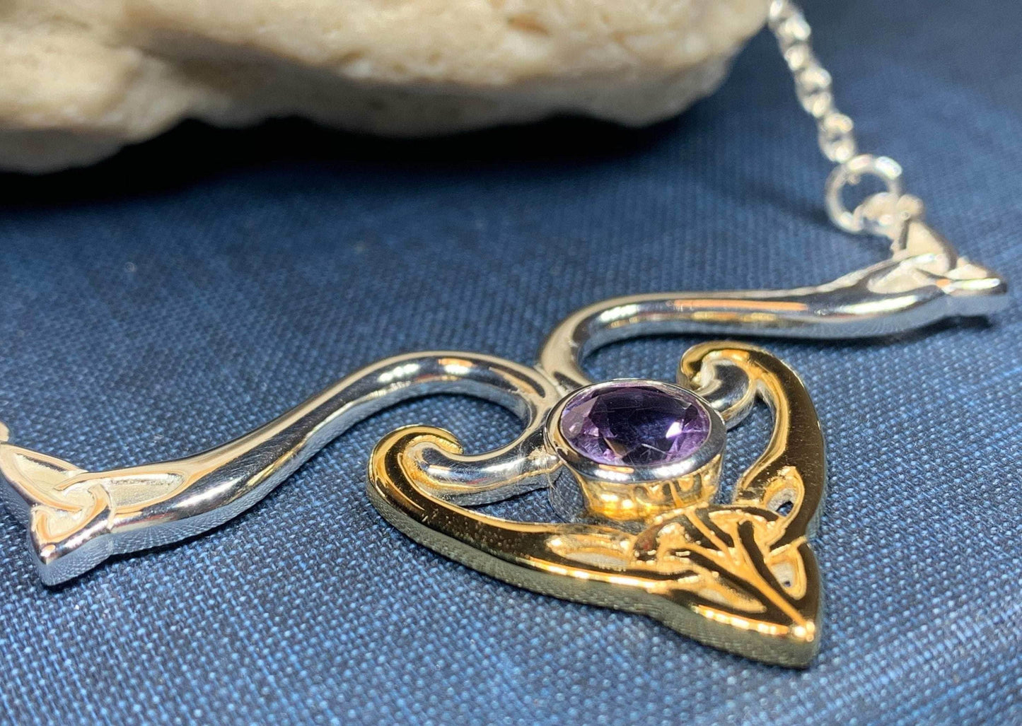 Koribella Trinity Knot Necklace - Amethyst