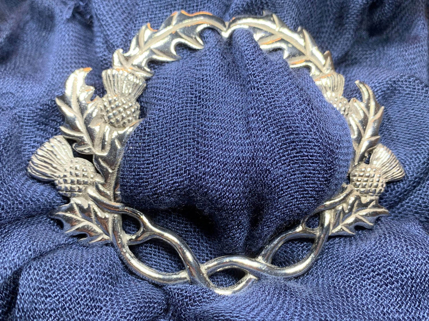 Scottish Thistle Pewter Scarf Ring - 