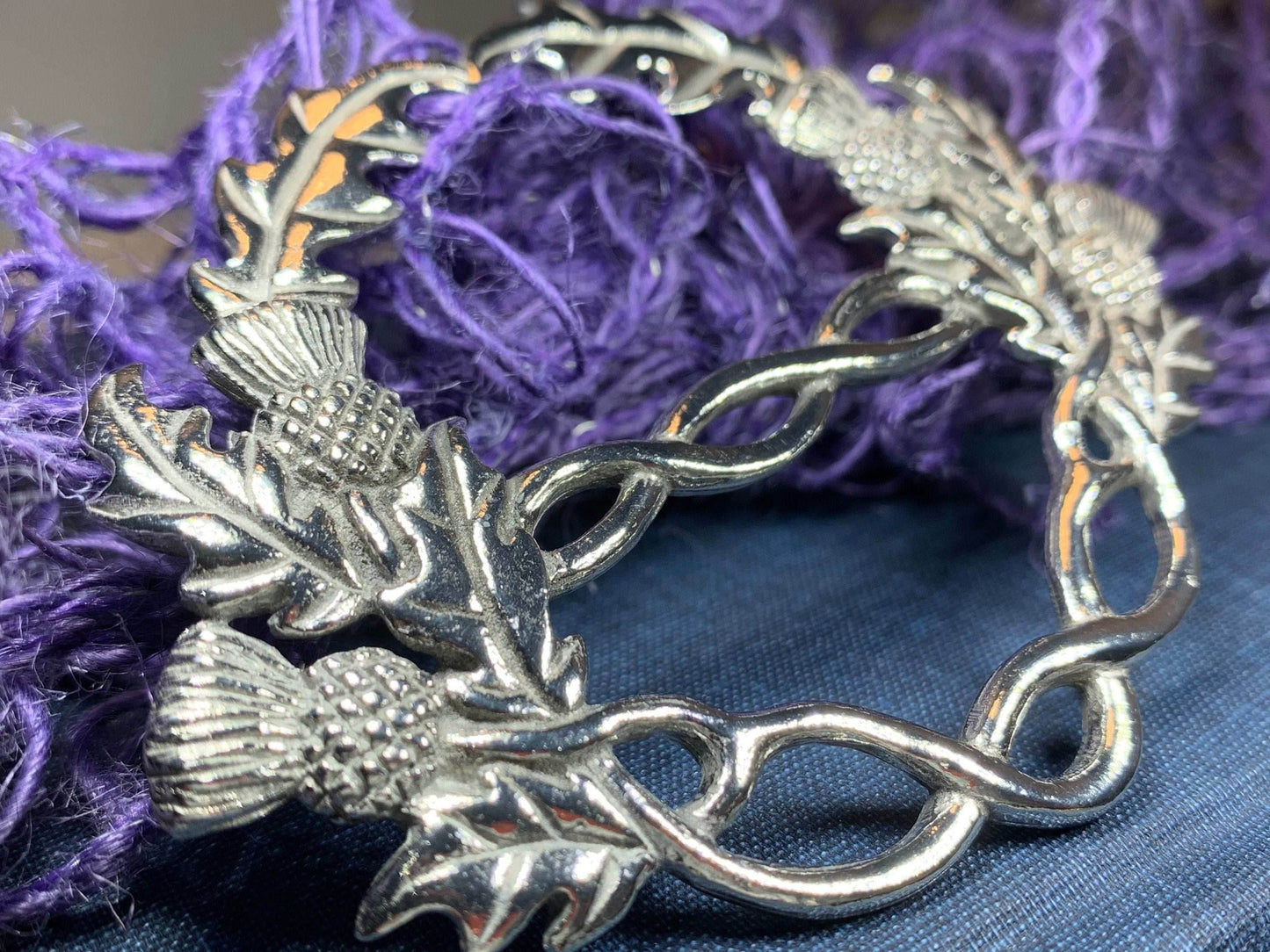Scottish Thistle Pewter Scarf Ring - 