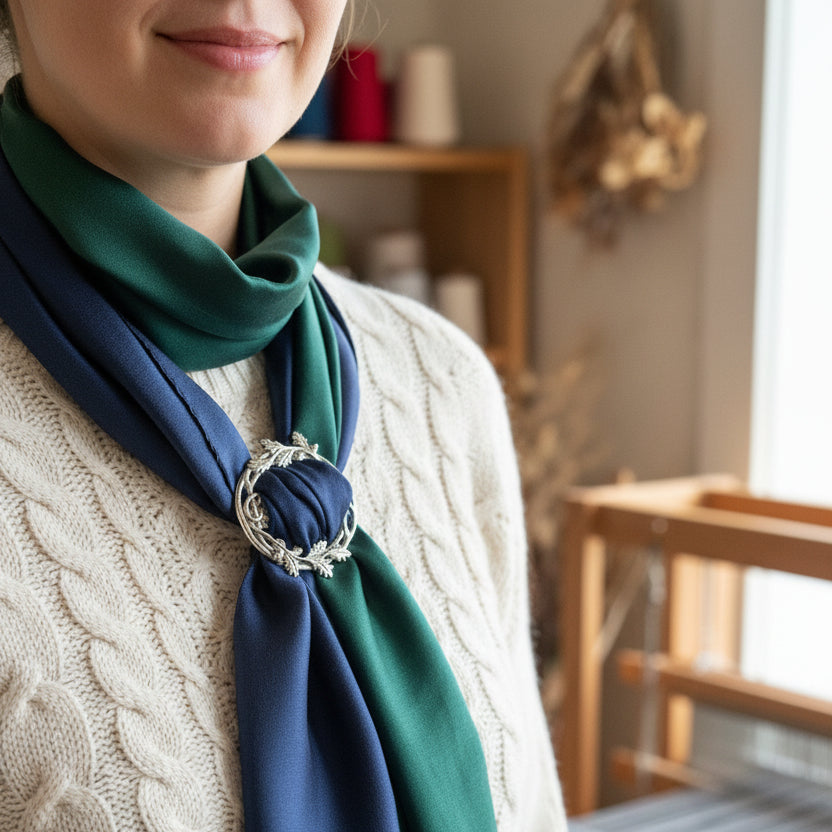 Pewter Oak Leaf & Acorn Scarf Ring