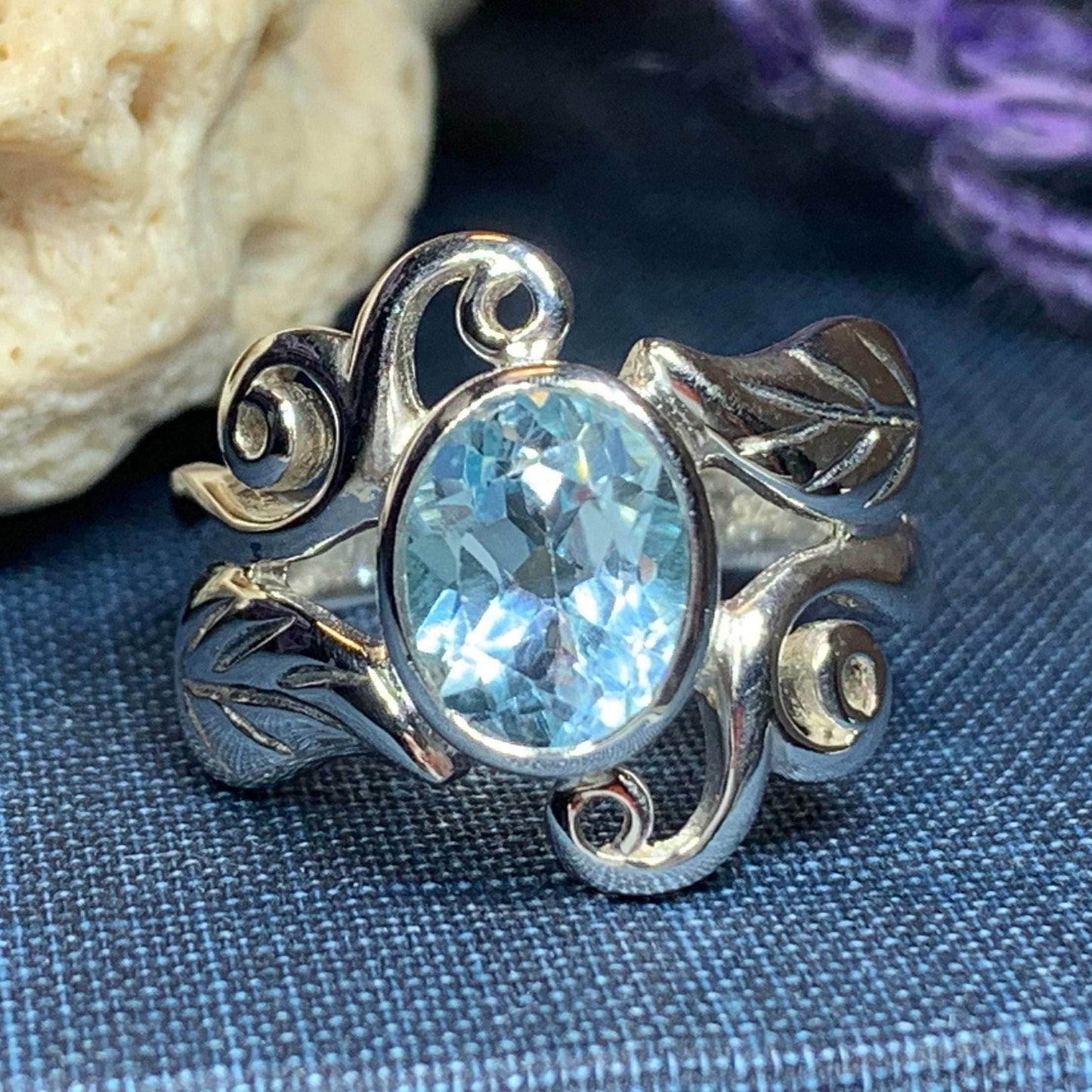 Duvessa Celtic Filigree Ring - 6 / Topaz