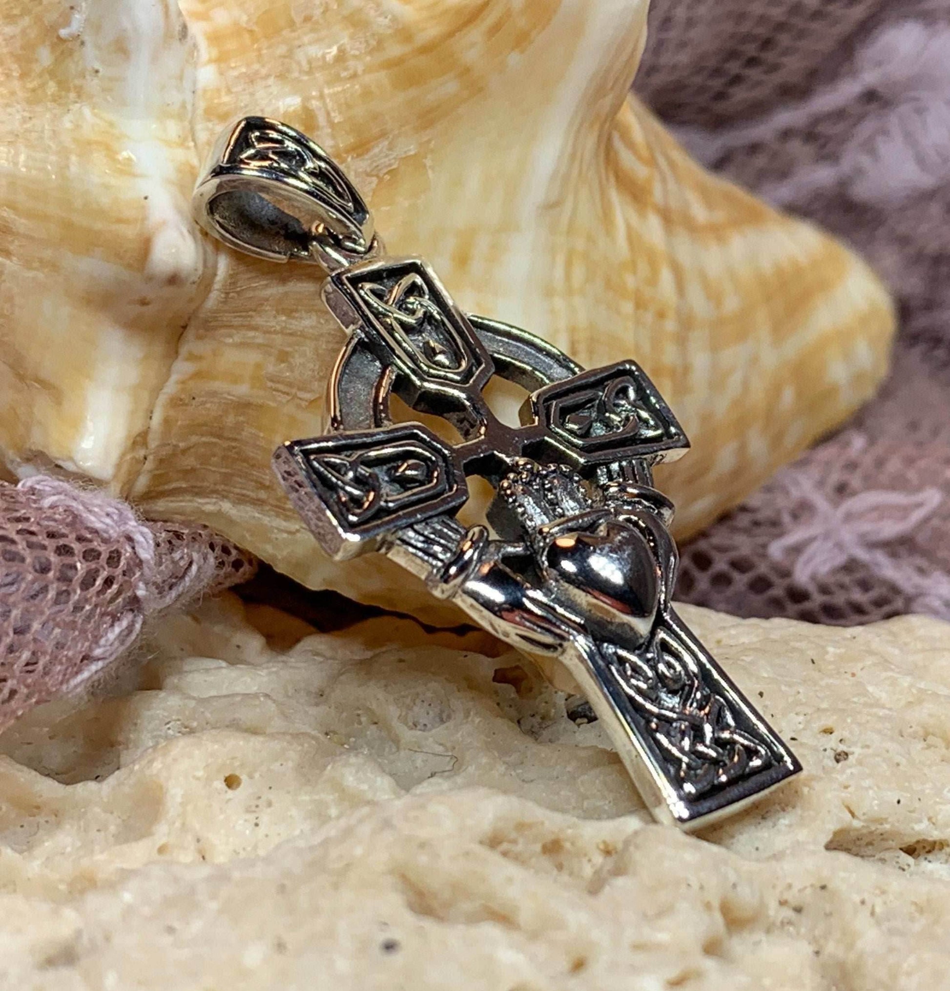 Galway Claddagh Cross Necklace - 18