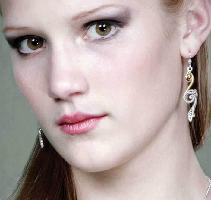 Graceful Trinity Knot Earrings - Amethyst