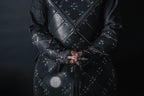 Medieval leather bracers with hand protection - for one hand
