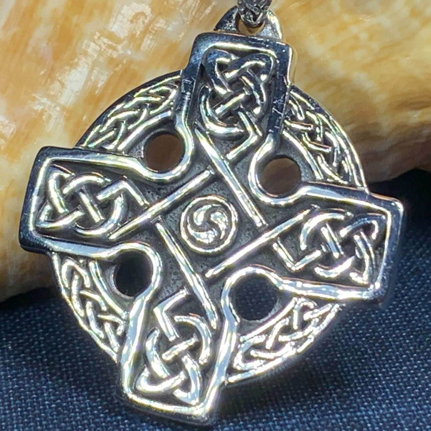 Lyre Celtic Cross Necklace - 18