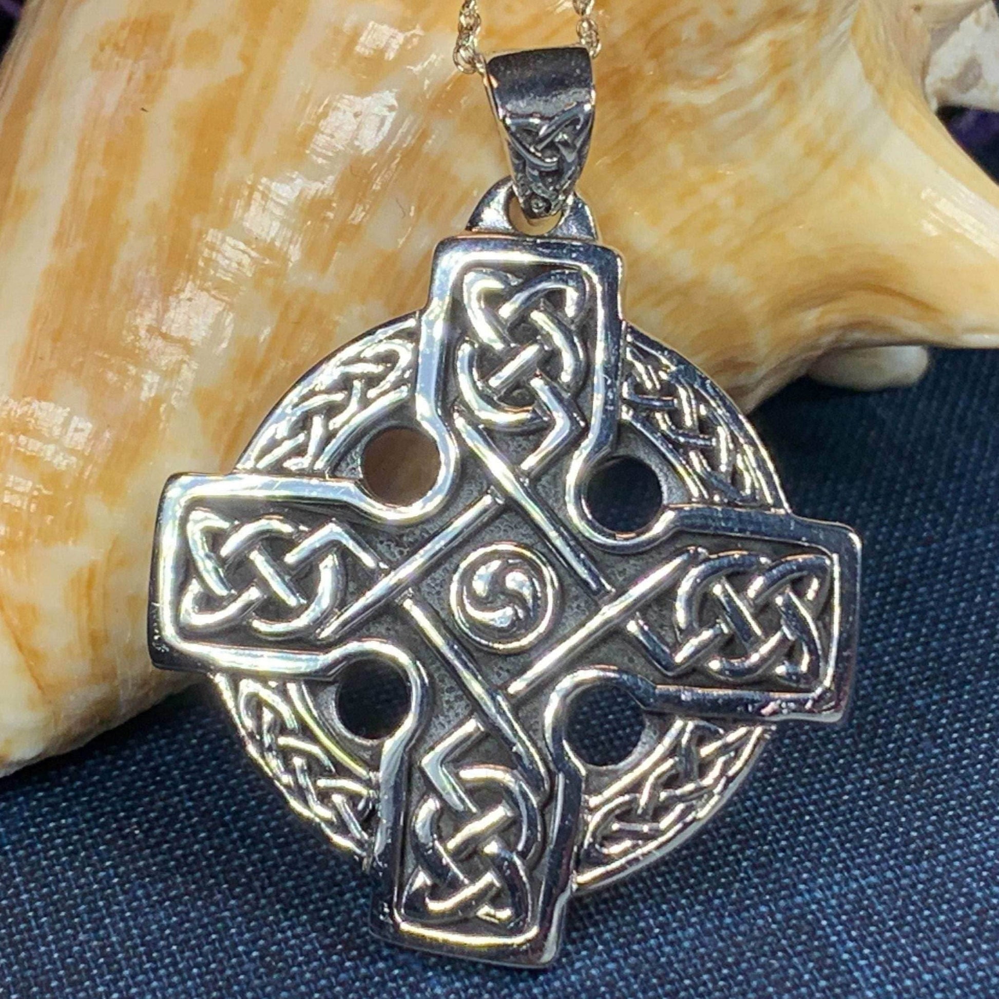 Lyre Celtic Cross Necklace - 18