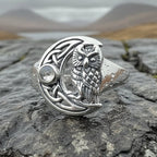 Celtic Owl Moon Ring
