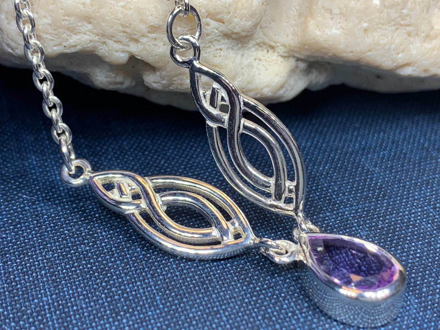 Lilias Celtic Knot Necklace - Amethyst