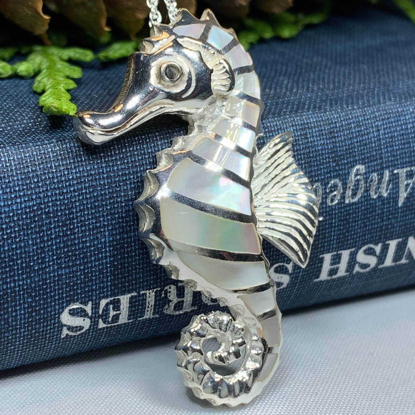 Abalone Seahorse Necklace - 18 / Mother of Pearl
