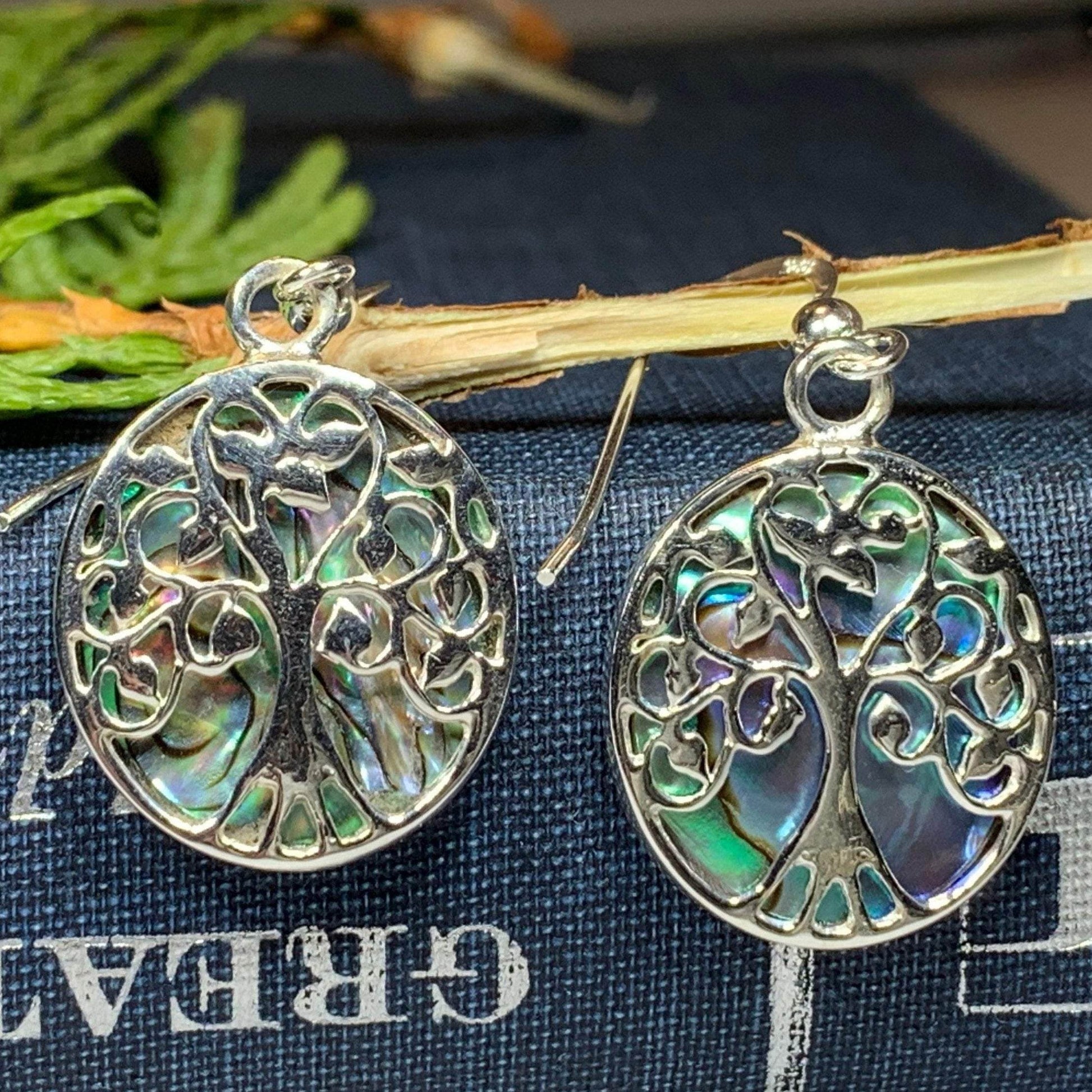 Domhainn Tree of Life Earrings - Abalone Shell
