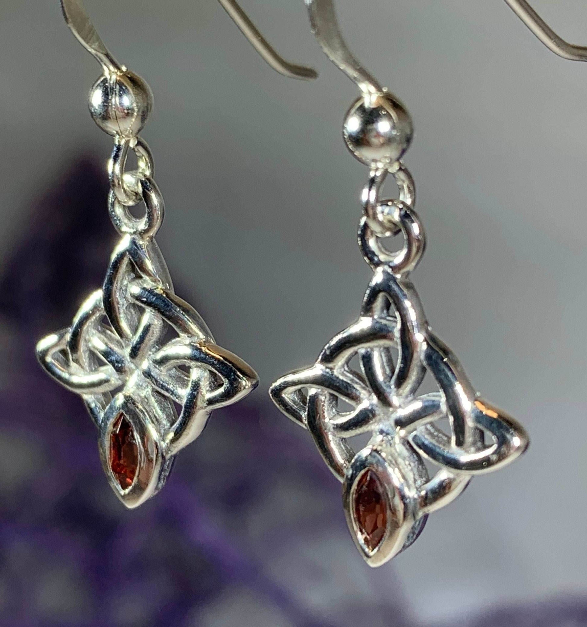 Arynne Celtic Knot Earrings - Amethyst