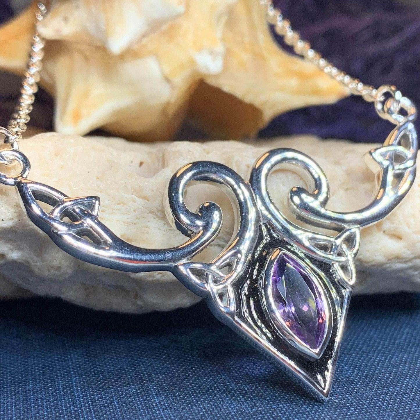 Meegan Trinity Knot Necklace - Amethyst