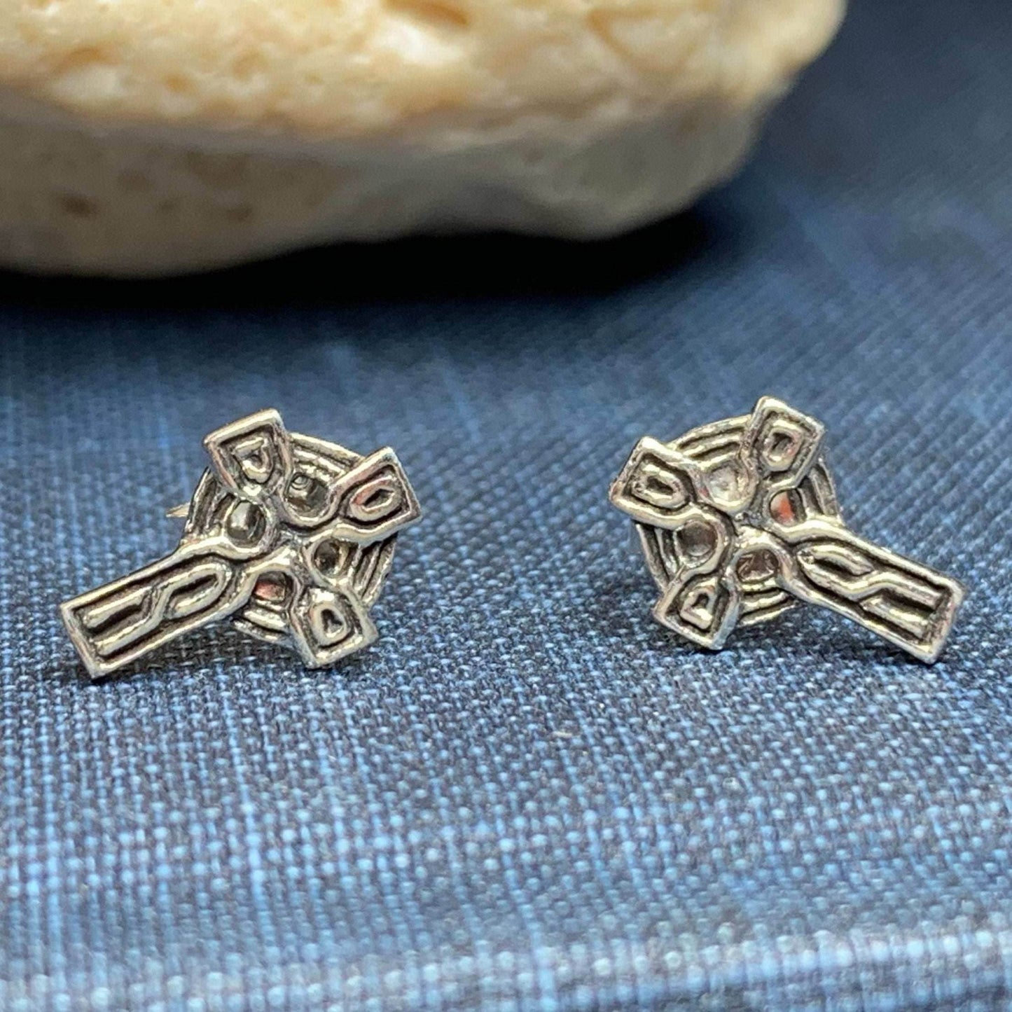 Celtic Cross Stud Earrings - 