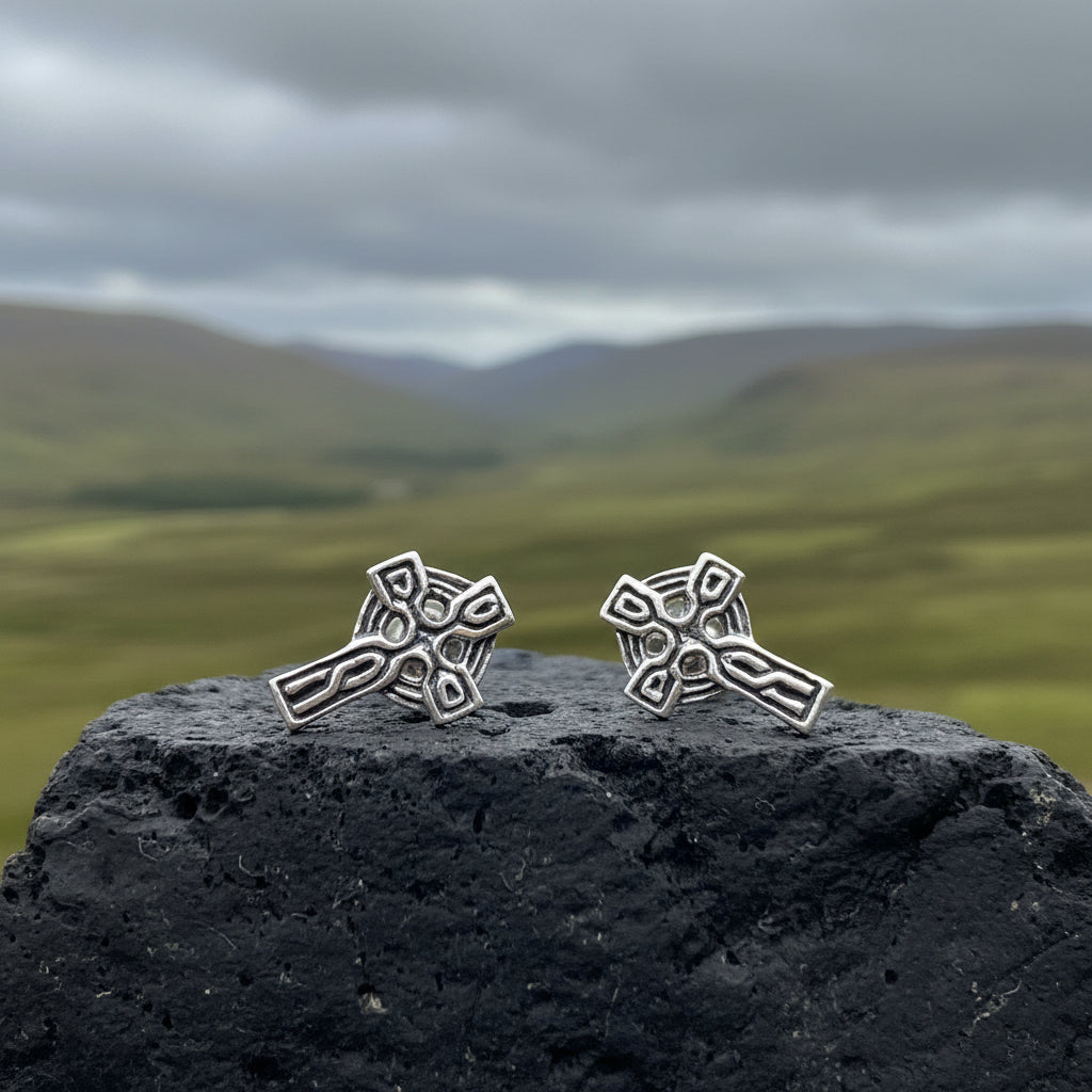 Celtic Cross Stud Earrings