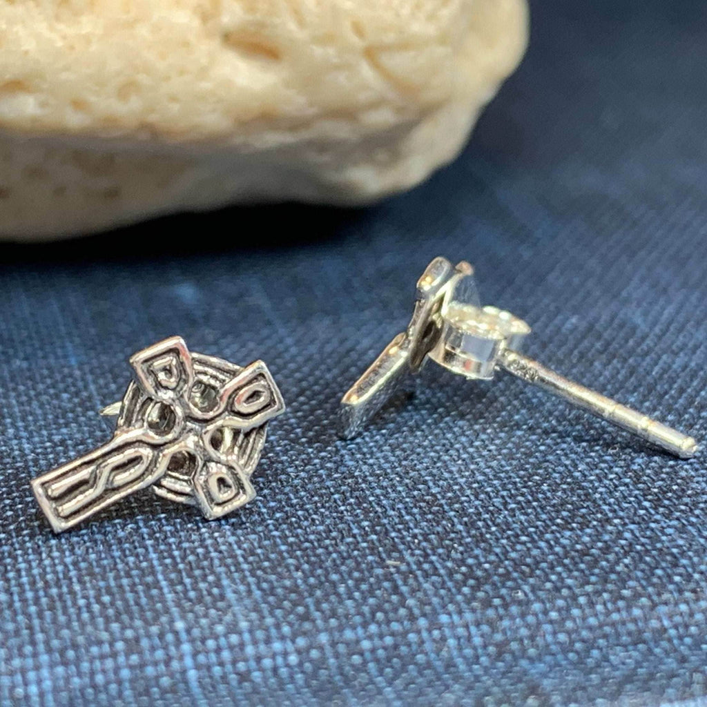 Celtic Cross Stud Earrings - 