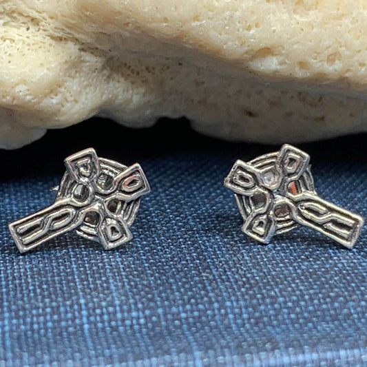Celtic Cross Stud Earrings - 