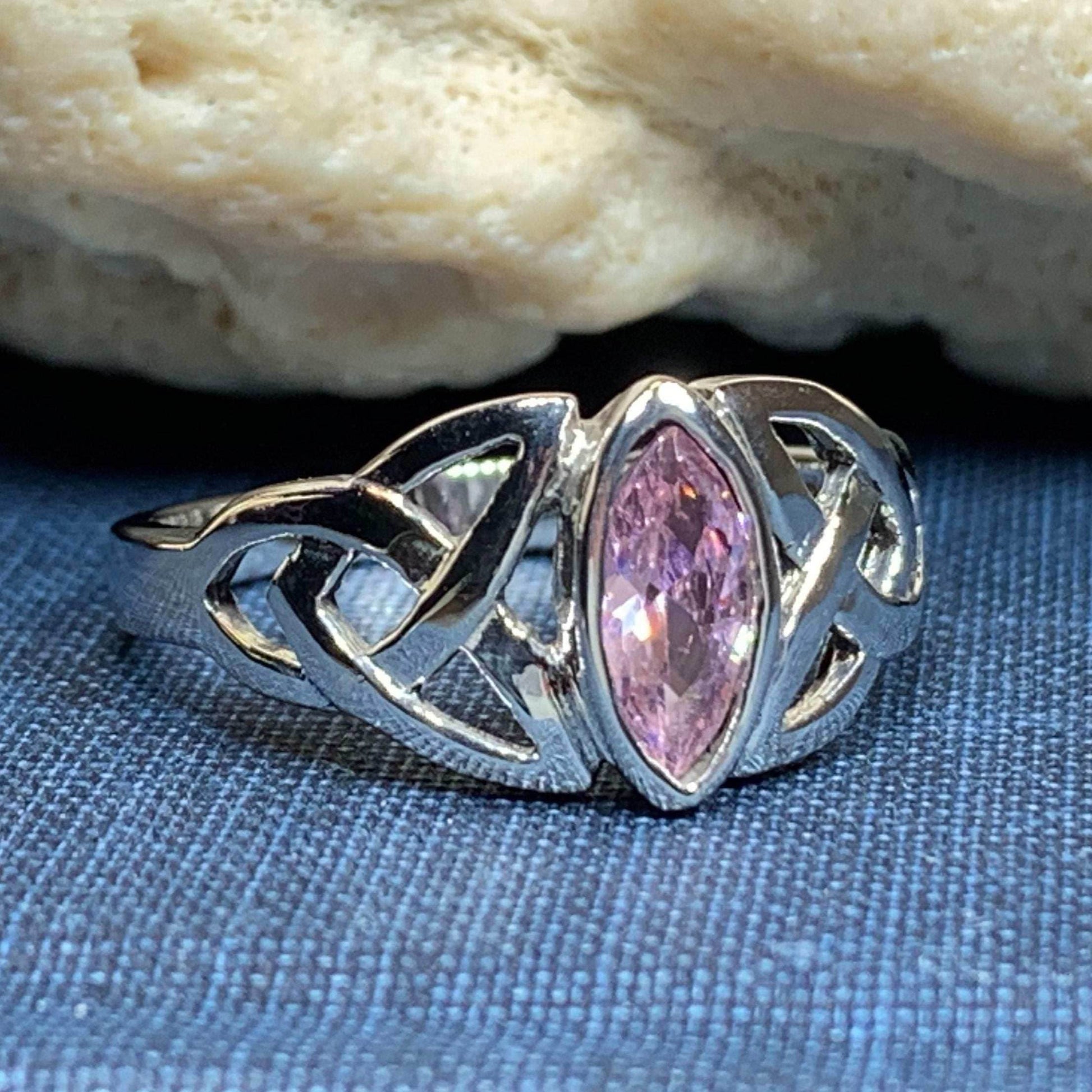 Pink Trinity Knot Ring - 6
