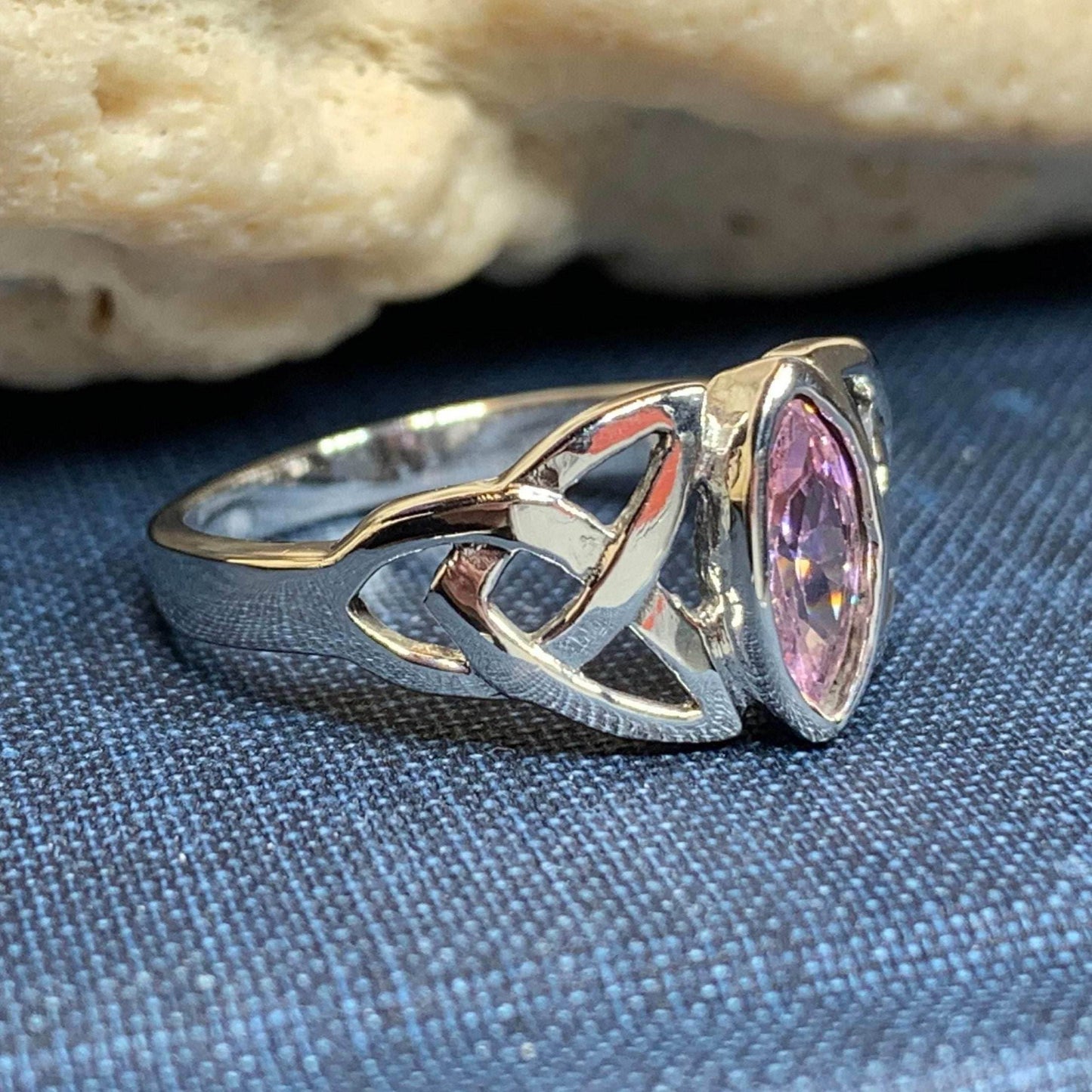 Pink Trinity Knot Ring - 6