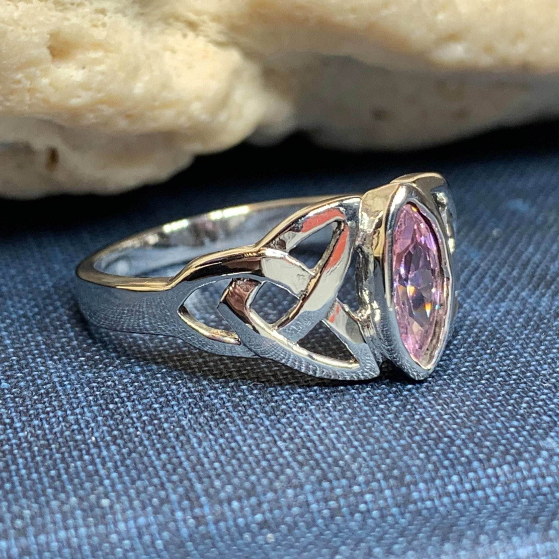 Pink Trinity Knot Ring - 6