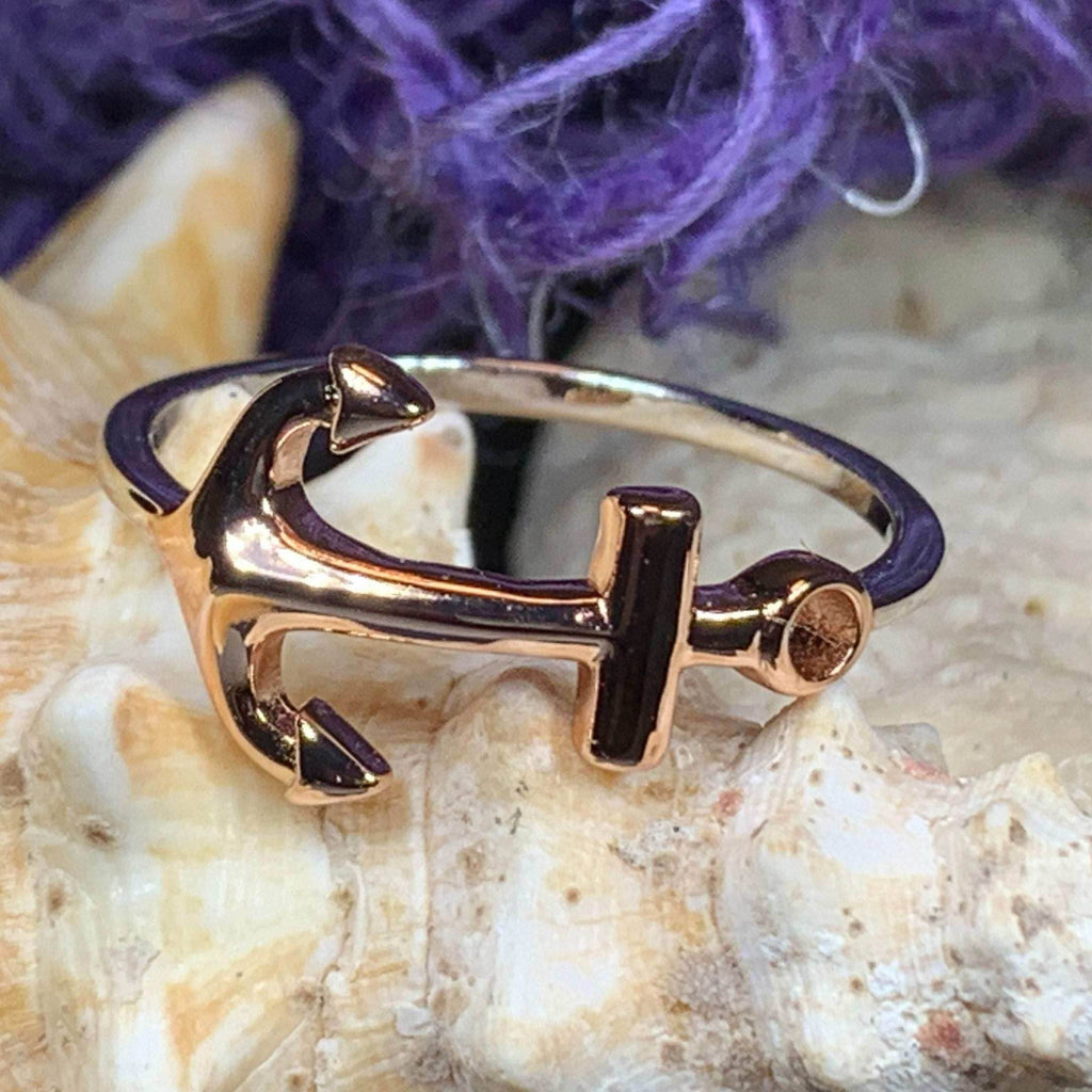 Rose Gold Hope Anchor Ring - 6