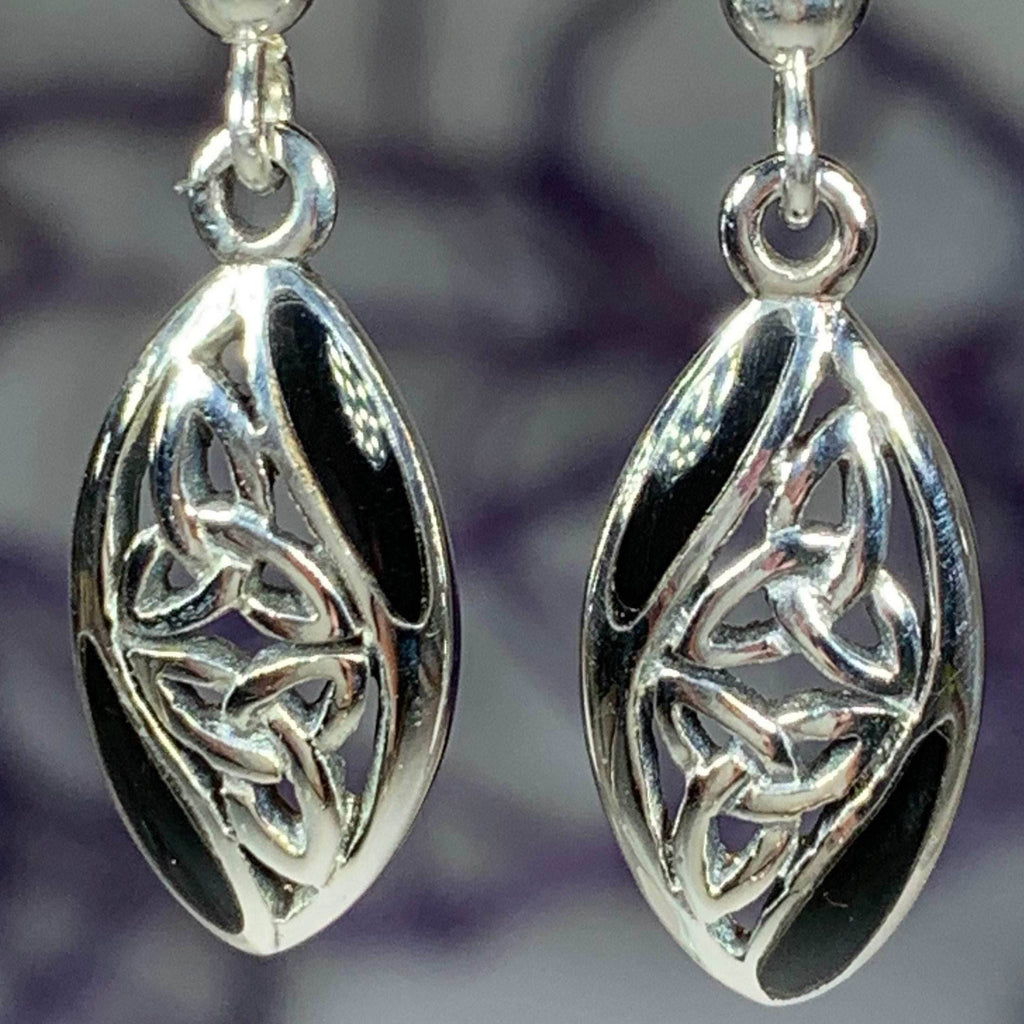 Tara Trinity Knot Earrings - Black